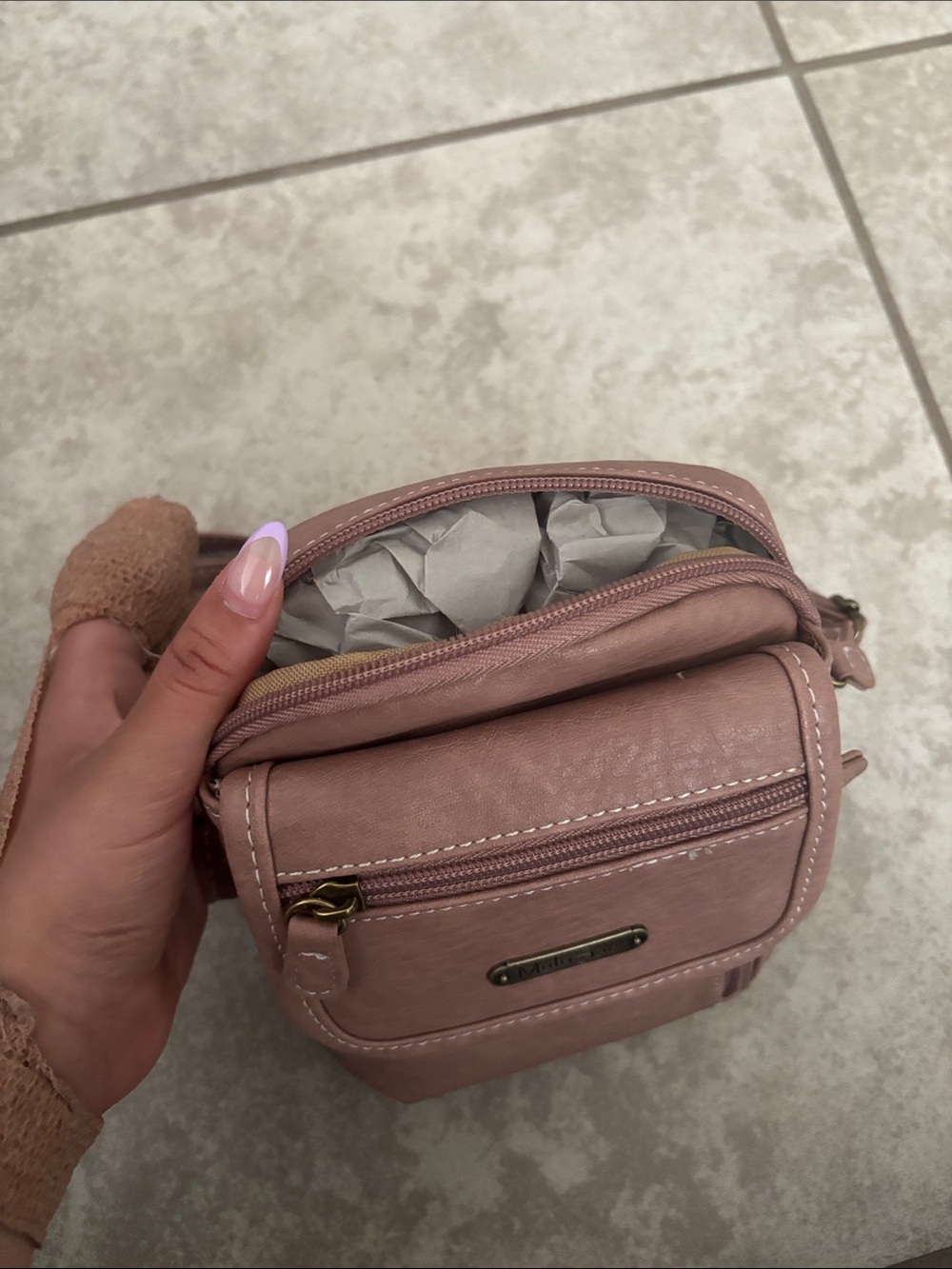MultiSac Small Crossbody Bag in Dusty Mauve - Picture 3 of 3